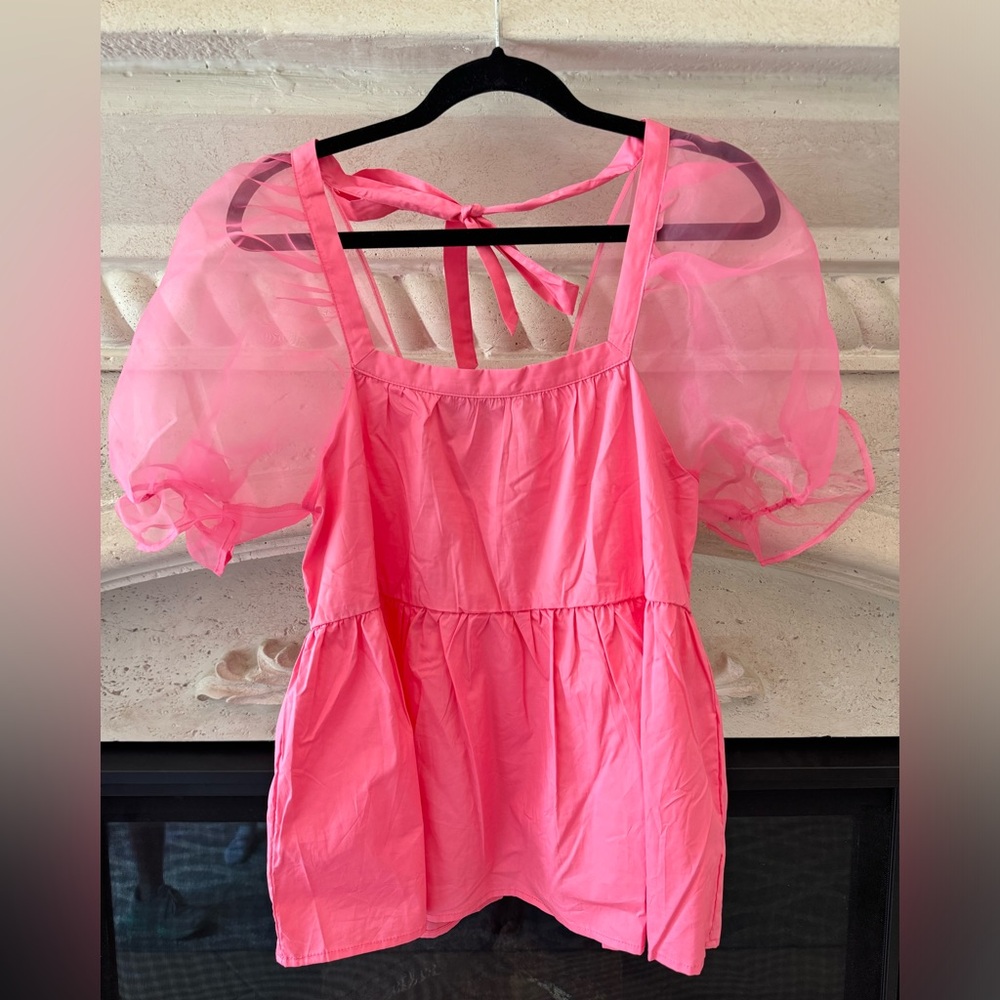 Pomander Place pink tie back top